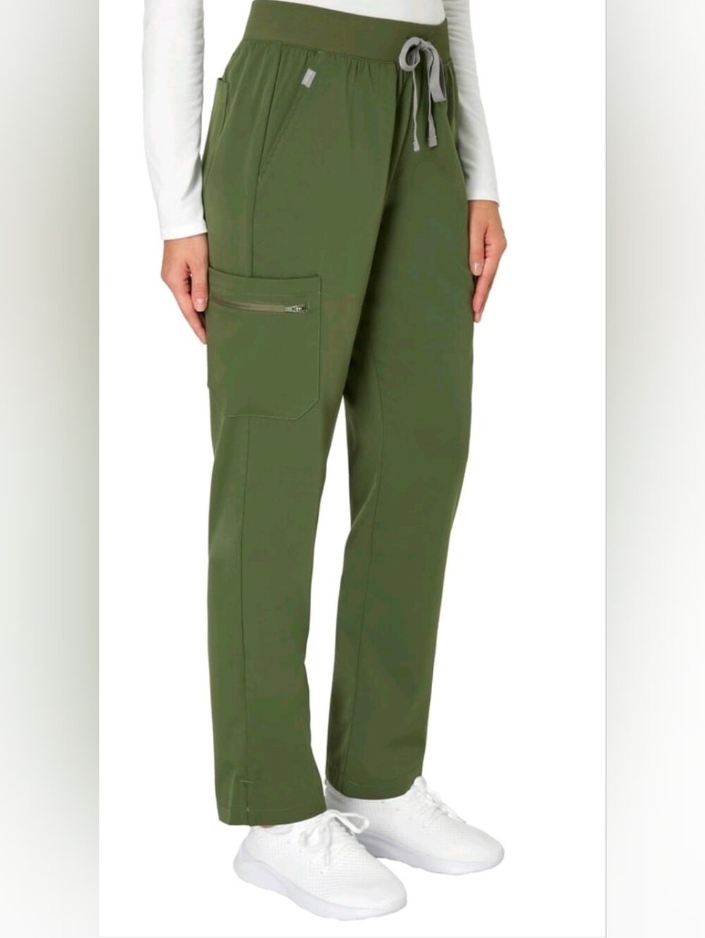 Hanes Premium Scrubs Green Moss Straight Leg L